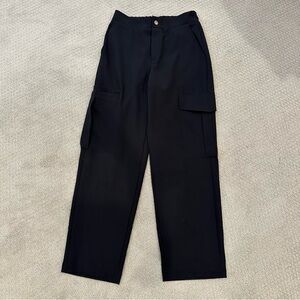 Zara Black Elastic Waist Cargo Pants